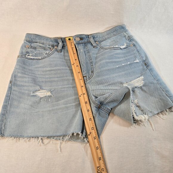 MADEWELL Festival Stretchy Distressed Hi-Rise Raw Hem Short Size 28 New NO Tags! - Picture 15 of 16